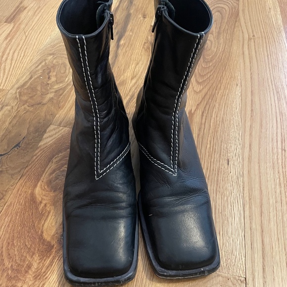 Miista Low Heel Square Toe Boots - Picture 1 of 6